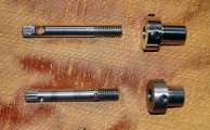 Valve stem and hat, original and Leupy replacement 